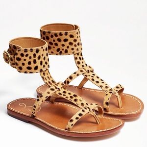 🆕{Sam Edelman} Mollie Leather Calf-Hair Flat Sandals